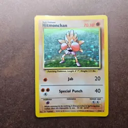 Hitmonchan 007/102 Pokemon Base Set Holo Rare Card - HP (no creases) - Image 1