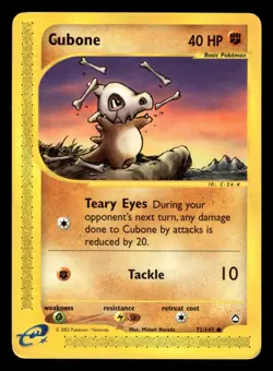 Cubone 72/147 E Series Aquapolis Set Pokemon Card - 2 - Image 1
