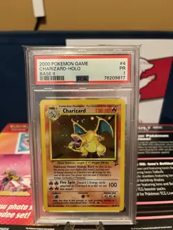 2000 Pokemon Charizard Holo Base Set Card #4 PSA 1 PR Grade - Image 1