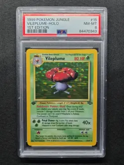 1999 Pokemon Jungle Vileplum #15 Holo 1st Edition PSA 8 Graded Card - Image 1
