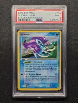PSA 9 Pokemon Suicune #030 Holo Black Star Promo Card Nintendo 2005 - Image 1