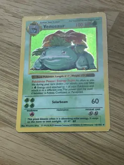 Shadowless Venusaur 15/102 Holo Base Set Pokemon Card Vintage WOTC HP DMG - Image 5