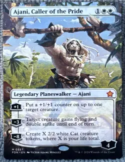 Ajani, Caller of the Pride 357 (Borderless) Foundations Magic The Gathering - Image 1