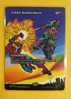 NM Borderless Goblin Bombardment, MTG, Marvel's Spider-Man, Magic NM - Image 1