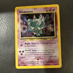 Pokemon TCG Misdreavus Neo Revelation Holo Card 11/64 Unlimited Rare NM Vintage - Image 1