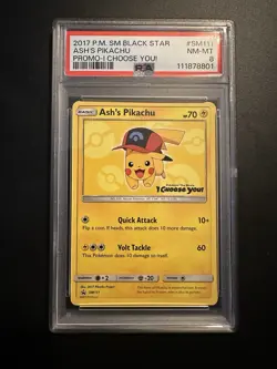 Pokemon Black Star Ash’s Pikachu Promo I Choose You! PSA 8 - Image 1