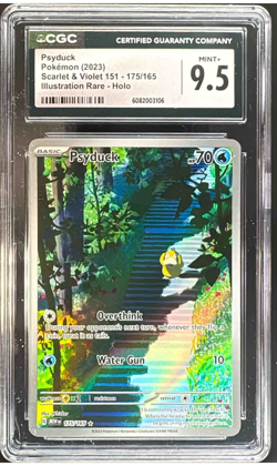 2023 Pokemon Psyduck 175/165 Scarlet & Violet 151 Holo Illustration Rare CGC 9.5 - Image 1