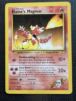 Pokemon TCG Blaine's Magmar Gym Heroes 37/132 Unlimited Regular Uncommon MP - Image 1