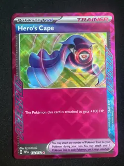 Pokemon TCG Hero's Cape 152/162 Temporal Forces Ace Spec Rare Holo Near Mint - Image 1