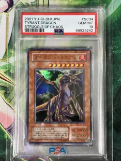 TYRANT DRAGON STRUGGLE OF CHAOS YU-GI-OH! JAPANESE 2001 SC34 PSA 10 - Image 1