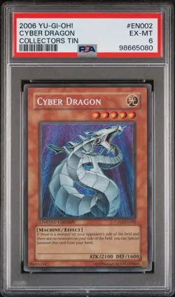 2006 YU-GI-OH! COLLECTORS TIN #EN002 CYBER DRAGON PSA 6 - Image 1