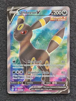Pokemon TCG Umbreon v Full Art Ultra Rare Card 188/203 Evolving Skies - Image 1