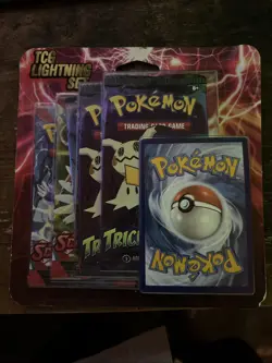 Konami Pokemon TCG Lightning Set Booster 3 Packs 1 Bonus Card Coin - 307386 - Image 1