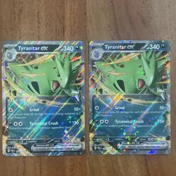 Pokemon TCG Tyranitar EX Prismatic Evolutions Holo Card 064/131 Play Set Of 2 NM - Image 1