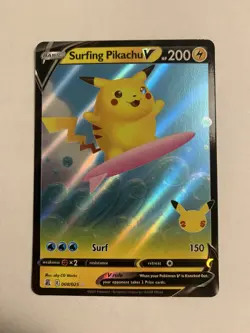 Flying Pikachu V and Surfing Pikachu V Celebrations Pokemon Cards 6/25 & 8/25 NM - Image 5