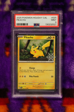 Pikachu - (Holiday Calendar) 025/165 Miscellaneous Cards & Products Holo PSA 9 - Image 1