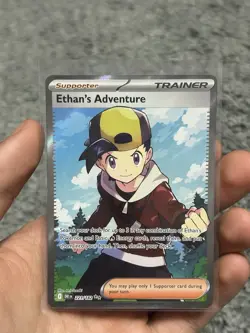 Pokemon TCG Ethan's Adventure Full Art Trainer Card 221/182 Destined Rivals - Image 1