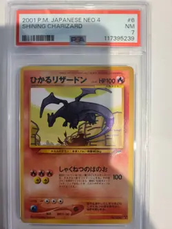PSA 7 Shining Charizard Neo 4 #006 Neo Destiny Japanese Pokemon Card NM - Image 1