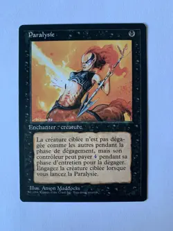 MtG *French* Paralyze LP Revised Black Border FBB Magic The Gathering foreign - Image 1