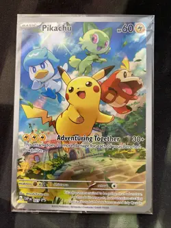 Pikachu 027 Sv: Scarlet & Violet Pokemon Promo Cards Holo Full Art Electric - Image 1