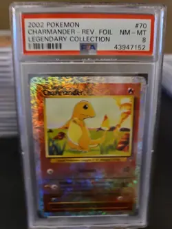 Pokemon Charmander Legendary Coll. Reverse Holo #70 PSA 8 - Image 1