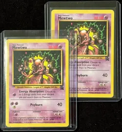 ✨ 2× Mewtwo Holo Promo #14 - Vintage Pokemon WOTC 1999-2000 🔥 Authentic LP/MP - Image 1