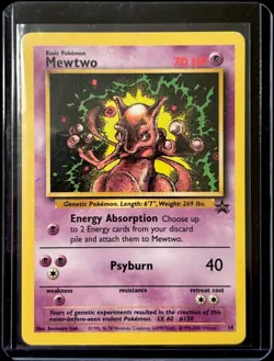 ✨ 2× Mewtwo Holo Promo #14 - Vintage Pokemon WOTC 1999-2000 🔥 Authentic LP/MP - Image 3