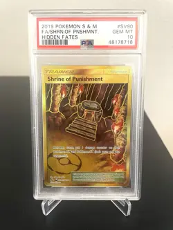 Pokemon Shrine of Punishment Gold 2019 Hidden Fates SV90/SV94 PSA 10 - Image 1