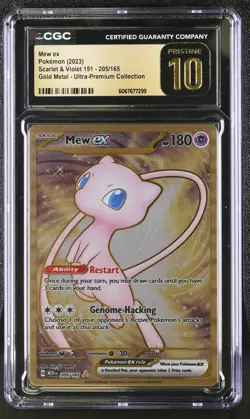 MEW EX Metal Scarlet & Violet 151 Hyper Rare #205 CGC Pristine 10 Pokemon - Image 1