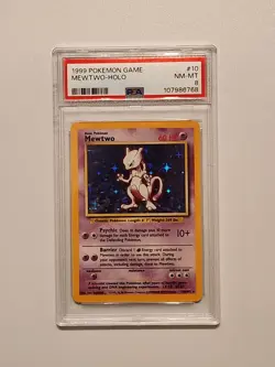 MEWTWO 1999 Pokemon Base Unlimited Holo 10/102 - PSA 8 - Image 1