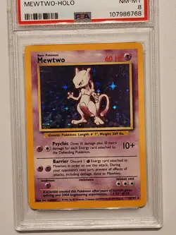 MEWTWO 1999 Pokemon Base Unlimited Holo 10/102 - PSA 8 - Image 2