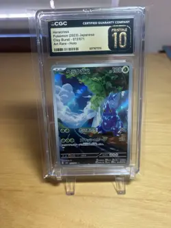 CGC 10 PRISTINE Heracross Pokemon (2023) Japanese Clay Burst 072/071 Art Rare - Image 1