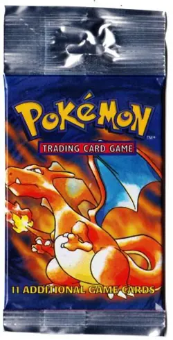 Pokemon Base Set Unlimited Booster Pack 1999 Charizard Art Long Pack Sealed - Image 1