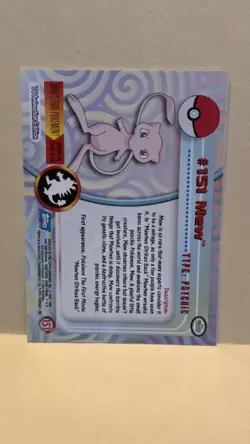 Topps 2000 Pokemon Mew #151 TV Animation Edition Series 3 Blue Label Non-Holo NM - Image 3