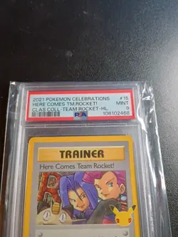 Pokemon Celebrations PSA 9 Holo Here Comes Team Rocket! Jesse James - Image 2