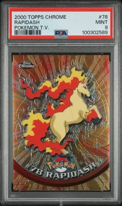 2000 Topps Chrome Pokemon T.V. Rapidash Holo #78 - PSA 9 (MINT) - Image 1