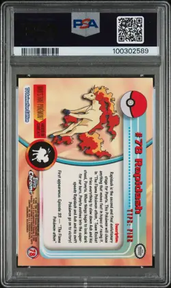 2000 Topps Chrome Pokemon T.V. Rapidash Holo #78 - PSA 9 (MINT) - Image 2