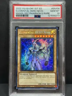 Yu-Gi-Oh! Elemental HERO Neos MAMA-EN106 Secret Pharaohs Rare PSA 10 - Image 3