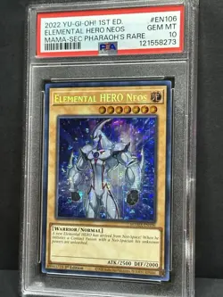 Yu-Gi-Oh! Elemental HERO Neos MAMA-EN106 Secret Pharaohs Rare PSA 10 - Image 5