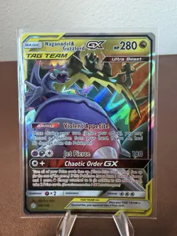 Naganadel & Guzzlord GX 158/236 Cosmic Eclipse NM Ultra Rare Pokemon Card - Image 1