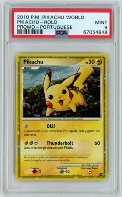 Pokemon Card Portuguese - Pikachu - World Collection - Holo - PSA 9 Mint - Image 1