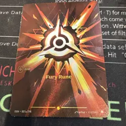 2025 League of Legends Riftbound English TCG Card Fury Rune OGN·007a/298 Alt Art - Image 1