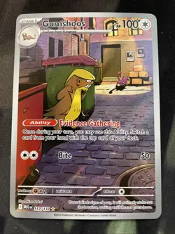 Gumshoos 153/132 Me01: Mega Evolution Holo Pokemon Card Full Art Normal Type - Image 1