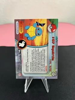 SQUIRTLE #07 - BLACK Back Logo - SERIES 1 - TOPPS POKEMON CARD - Image 2