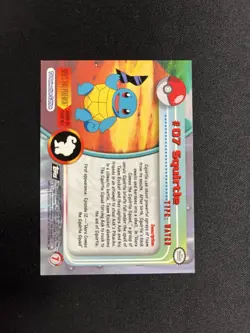 SQUIRTLE #07 - BLACK Back Logo - SERIES 1 - TOPPS POKEMON CARD - Image 4