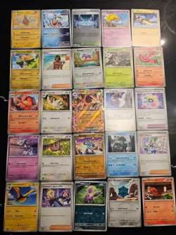 Pokemon 25 Card Bulk Lot | 5 Holo + 20 Common - Authentic TCG Collection (198) - Image 1