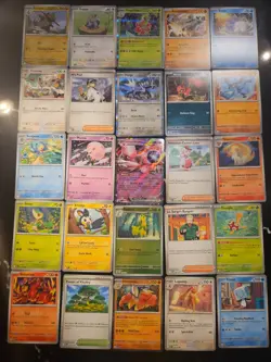 Pokemon 25 Card Bulk Lot | 5 Holo + 20 Common - Authentic TCG Collection (152) - Image 1