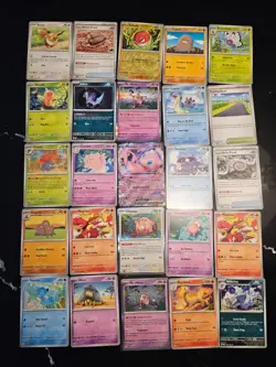 Pokemon 25 Card Bulk Lot | 5 Holo + 20 Common - Authentic TCG Collection (169) - Image 1