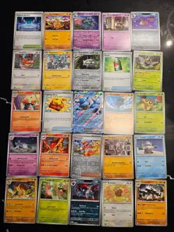 Pokemon 25 Card Bulk Lot | 5 Holo + 20 Common - Authentic TCG Collection (221) - Image 1