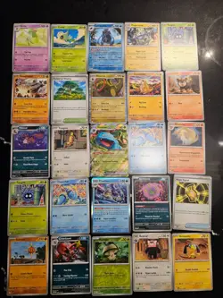 Pokemon 25 Card Bulk Lot | 5 Holo + 20 Common - Authentic TCG Collection (215) - Image 1